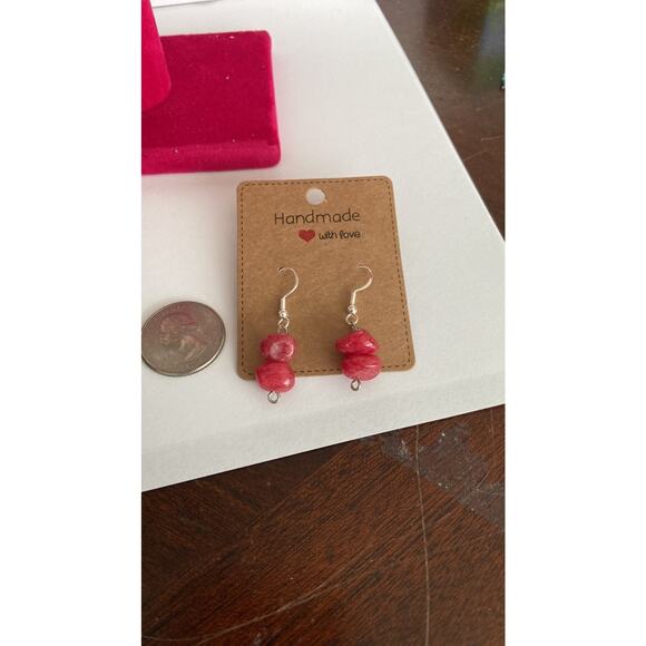 red quartz earrings - Picture 2 of 2